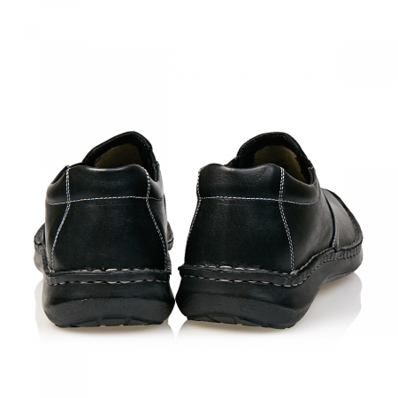 Barbati - Pantofi Bărbați Casual Confort Din Piele Naturală Neagră 365
