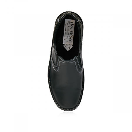Pantofi Bărbați Casual Confort Din Piele Naturală Neagră 365 [4]