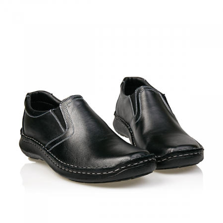 Pantofi Bărbați Casual Confort Din Piele Naturală Neagră 365 [1]