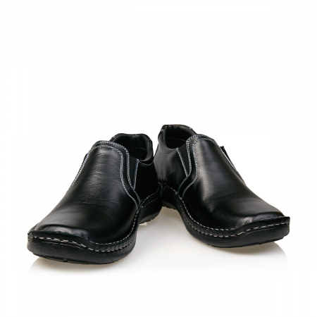 Pantofi Bărbați Casual Confort Din Piele Naturală Neagră 365 [2]