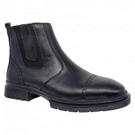 Ghete Casual Pentru Barbati - Ghete Bărbați  Din Piele Naturală Blue 525