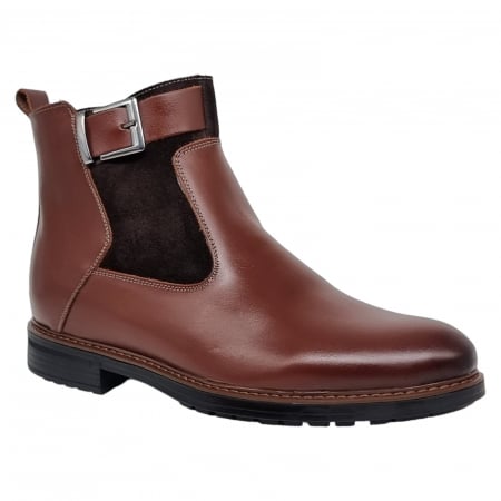 Ghete Casual Pentru Barbati - Ghete Bărbați  Din Piele Naturală De Culoare Maro 541