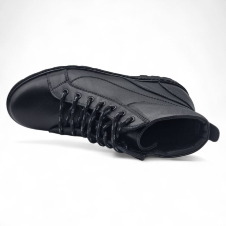 Ghete Bărbați Casual Din Piele Naturală De Culoare Neagră 45135 [5]