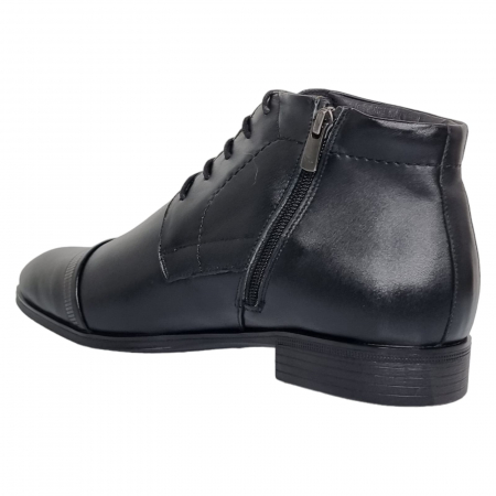 Ghete Bărbați Elegante Din Piele Naturală De Culoare Neagră 50126 [2]