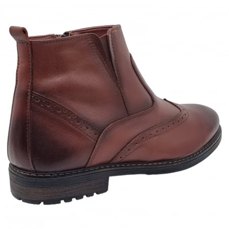 Ghete Bărbați Elegante Din Piele Naturală De Culoare Maro 555 [5]