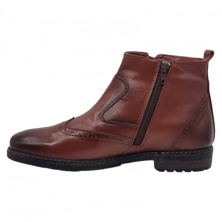 Ghete Bărbați Elegante Din Piele Naturală De Culoare Maro 555 [4]
