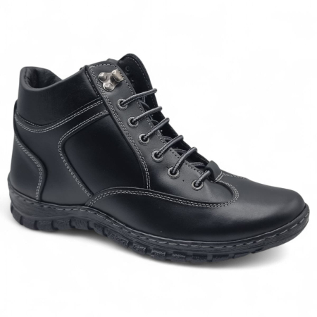 Ghete Bărbați Casual Din Piele Naturală De Culoare Neagră 45131 [1]