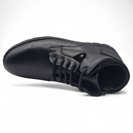 Ghete Bărbați Casual Din Piele Naturală De Culoare Neagră 45133 [3]