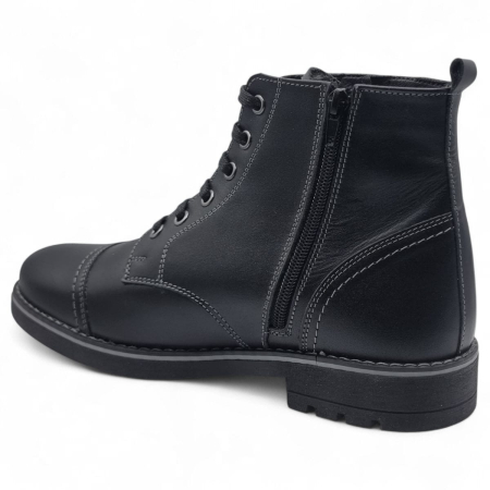 Ghete Bărbați Elegante  Din Piele Naturală De Culoare Neagră 50137 [4]