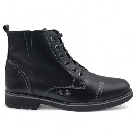 Ghete Casual Pentru Barbati - Ghete Bărbați Casual Din Piele Naturală De Culoare Neagră 570