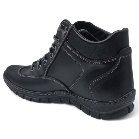 Ghete Bărbați Casual Din Piele Naturală De Culoare Neagră 45131 [4]