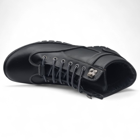 Ghete Bărbați Casual Din Piele Naturală De Culoare Neagră 45131 [6]