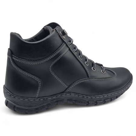 Ghete Bărbați Casual Din Piele Naturală De Culoare Neagră 45131 [2]