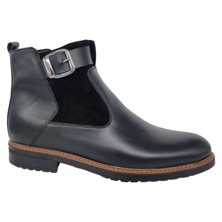 Ghete Casual Pentru Barbati - Ghete Bărbați  Din Piele Naturală De Culoare Neagră Box Vel 543