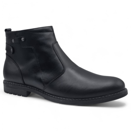 Ghete Bărbați Elegante Din Piele Naturală De Culoare Neagră 50136 [1]