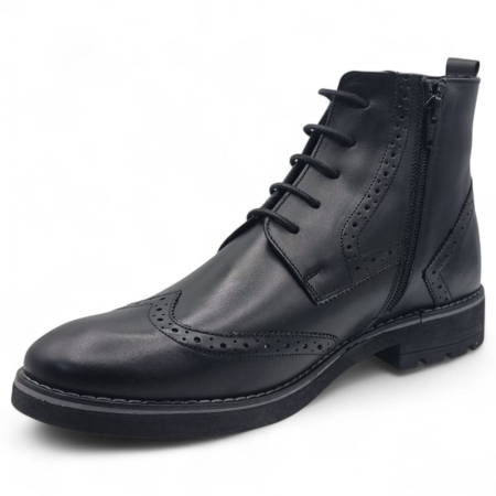 Ghete Bărbați Elegante Din Piele Naturală De Culoare Neagra 50133 [3]