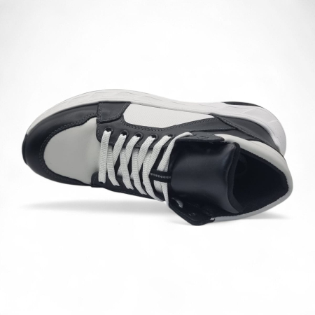 Ghete Bărbați Elegante Din Piele Naturală De Culoare Neagru si alb 45124 [2]