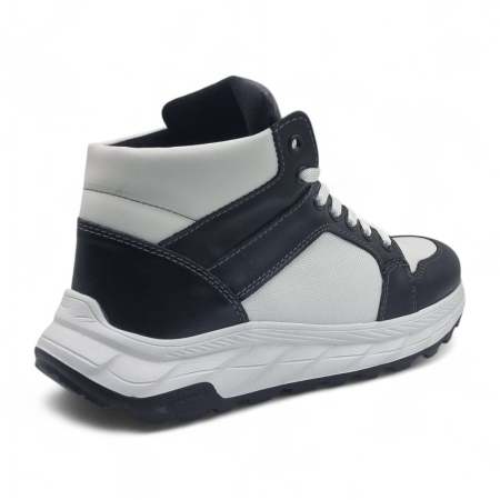 Ghete Bărbați Elegante Din Piele Naturală De Culoare Neagru si alb 45124 [5]