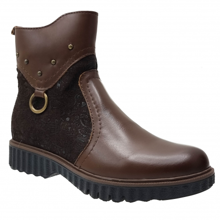 Femei - Ghete Damă Casual Din Piele Naturală Maro 1114