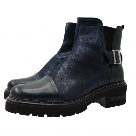 Ghete Damă Casual Din Piele Naturală Blue 1115 [7]
