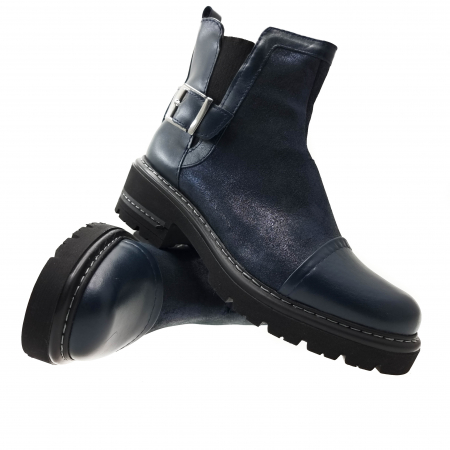 Ghete Damă Casual Din Piele Naturală Blue 1115 [9]