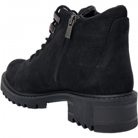 Ghete Casual Pentru Femei - Ghete Damă Casual Din Piele Naturală Neagră 8612