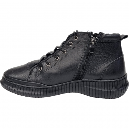 Ghete Damă Casual Din Piele Naturală Neagră 8573 [6]