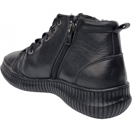 Ghete Damă Casual Din Piele Naturală Neagră 8573 [4]
