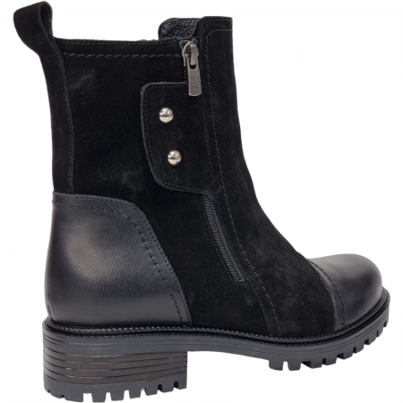 Ghete Damă Casual Din Piele Velur Naturală Neagră 8588 [3]