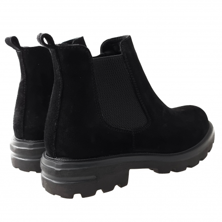 Ghete Damă Casual Din Piele Velur Naturală Neagră Vel 8589 [9]