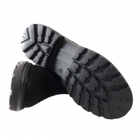 Ghete Damă Casual Din Piele Velur Naturală Neagră Vel 8589 [10]