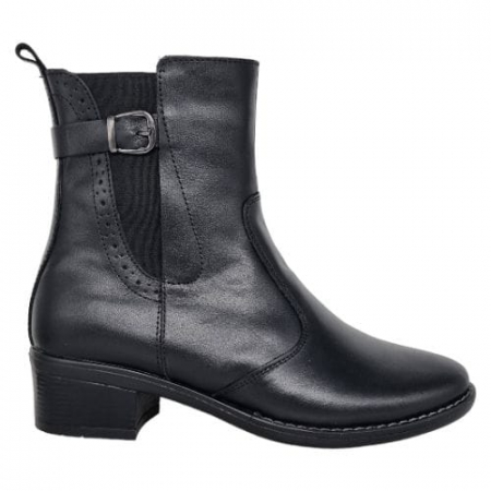 Ghete Casual Pentru Femei - Ghete Damă Casual Din Piele Naturală Neagră 8670