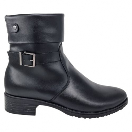 Ghete Casual Pentru Femei - Ghete Damă Casual Din Piele Naturală Neagră 8671
