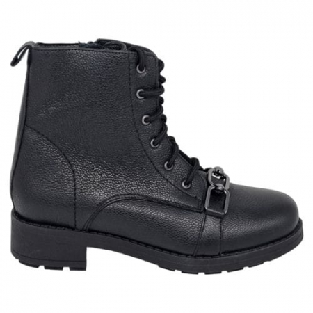 Ghete Casual Pentru Femei - Ghete Damă Casual Din Piele Naturală Neagră 8672