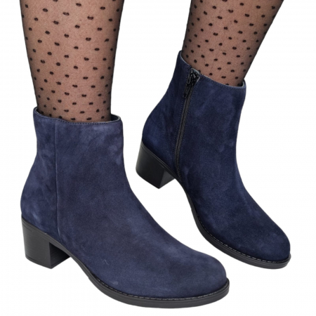 Ghete Casual Pentru Femei - Ghete Damă Casual Din Piele Naturală Blue 8681