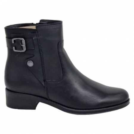 Ghete Casual Pentru Femei - Ghete Damă Casual Din Piele Naturală Neagră 8704