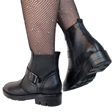 Ghete Damă Casual Din Piele Naturală Neagră 8711 [4]