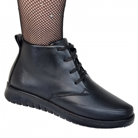 Ghete Damă Casual Din Piele Naturală Neagră 8713 [2]