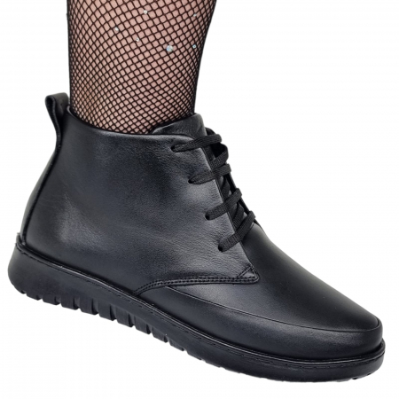 Ghete Damă Casual Din Piele Naturală Neagră 8713 [7]
