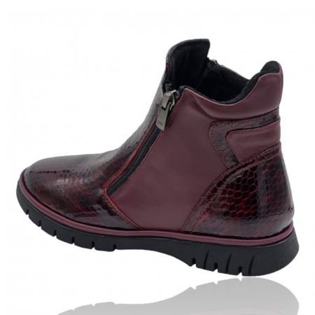 Ghete Damă Casual Din Piele Naturală Bordo Cro 8731 [1]