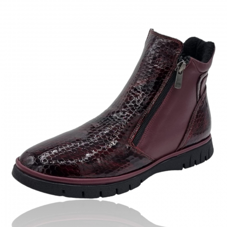 Ghete Damă Casual Din Piele Naturală Bordo Cro 8731 [5]