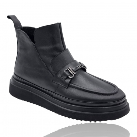 Ghete Damă Casual Din Piele Naturală Neagră 8743 [1]