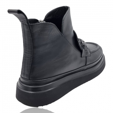 Ghete Damă Casual Din Piele Naturală Neagră 8743 [6]