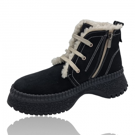 Ghete Damă Casual Din Piele Naturală Neagră Vel 30323 [6]