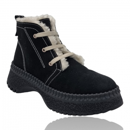 Ghete Damă Casual Din Piele Naturală Neagră Vel 30323 [7]