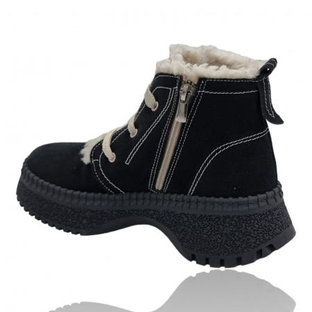 Ghete Damă Casual Din Piele Naturală Neagră Vel 30323 [5]