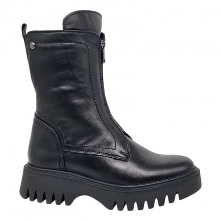 Ghete Casual Pentru Femei - Ghete Damă Casual Din Piele Naturală Neagră 8774