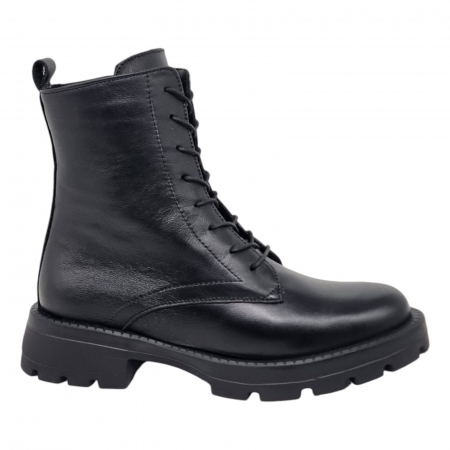 Ghete Casual Pentru Femei - Ghete Damă Casual Din Piele Naturală Neagră 8776