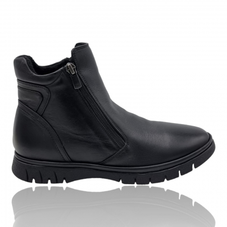 Ghete Casual Pentru Femei - Ghete Damă Casual Din Piele Naturală Neagră 8752