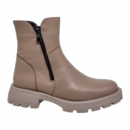 Ghete Casual Pentru Femei - Ghete Damă Casual Din Piele Naturală Vizon 8778